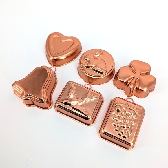 Other - Vintage Copper-Tone Aluminum Alumilite Mold Set – Rabbit, Clover, Grapes + More